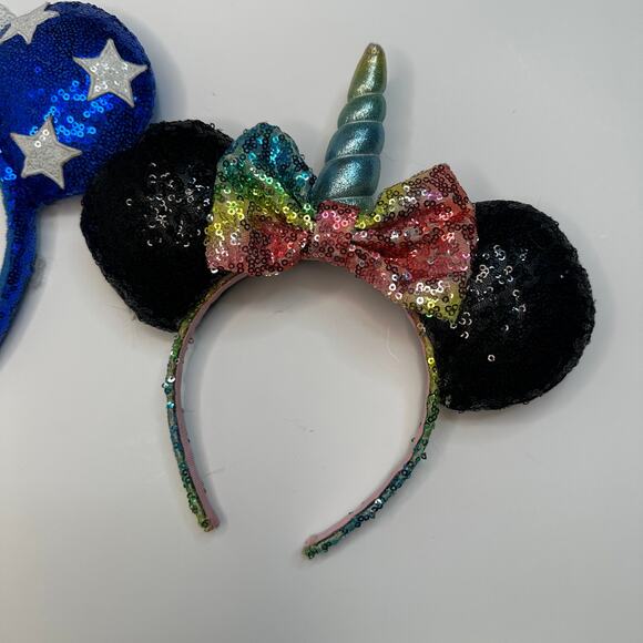Disney Unicorn Patriotic Sequin Mickey Minnie Ears - Picture 3 of 4